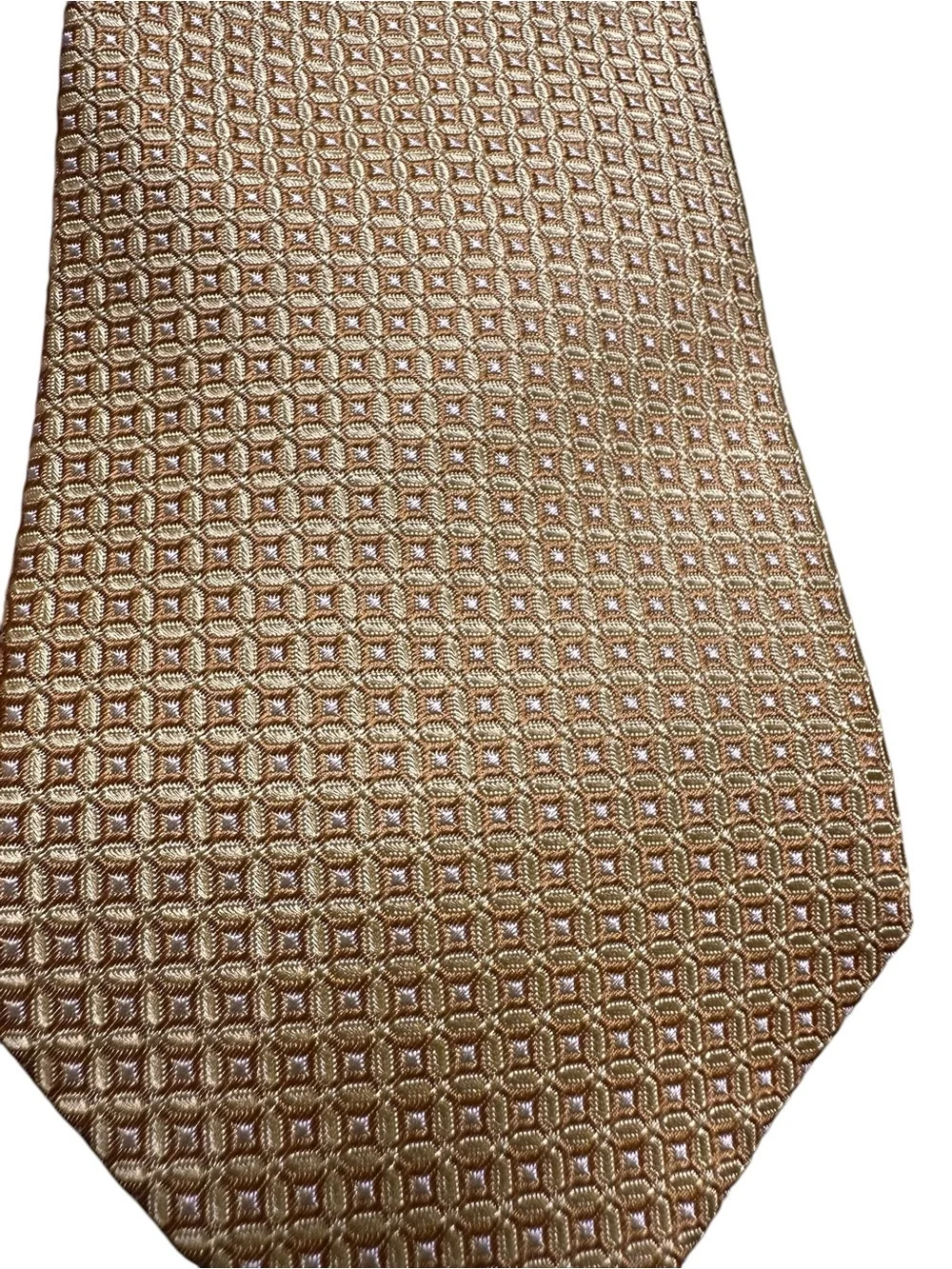 Jack Victor Goldenrod Gold Thick Woven Silk Tie Made In Italy 3 1/4” x 59”
